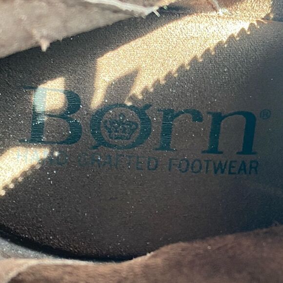 Born Cass Brown Suede Block Heel Boots Sz 8.5 Boho Moto Combat Urban Festival - Picture 8 of 15